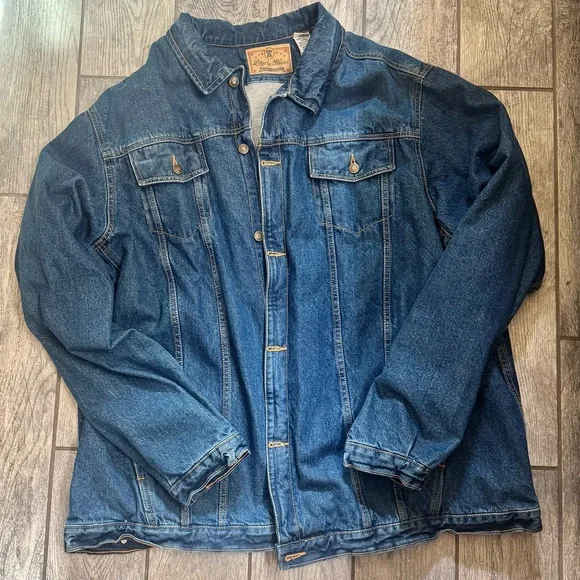Liberty Blues Men's Big & Tall Blue Denim Jacket with Cozy Lined Interior - Picture 5 of 8